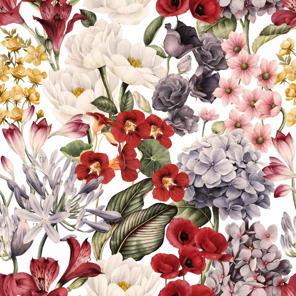 uniQstiQ Murals Retro Floral Mix Wallpaper Mural Wallpaper