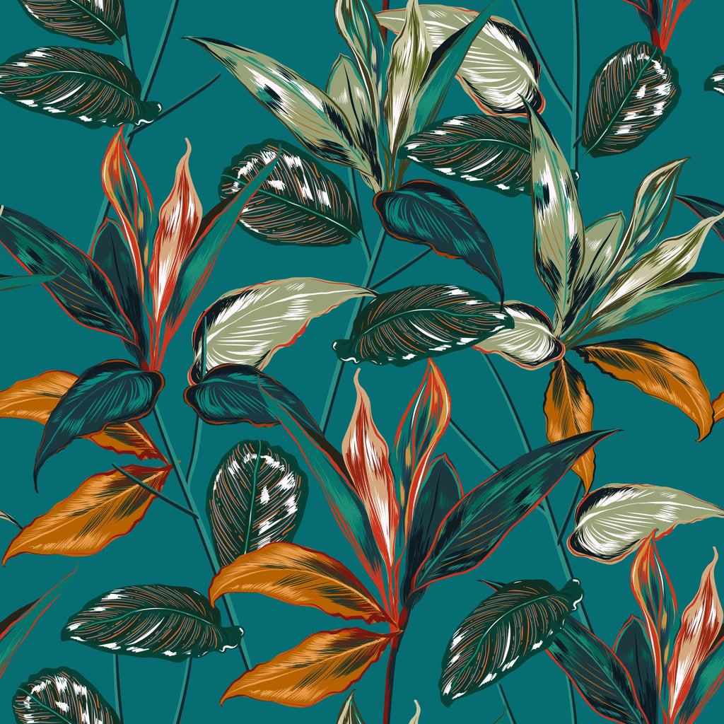 uniQstiQ Botanical Retro Tropical Forest Wallpaper Wallpaper