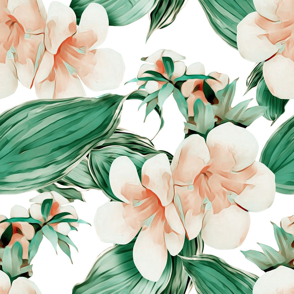 Gentle Flowers on White Background Wallpaper uniQstiQ Floral