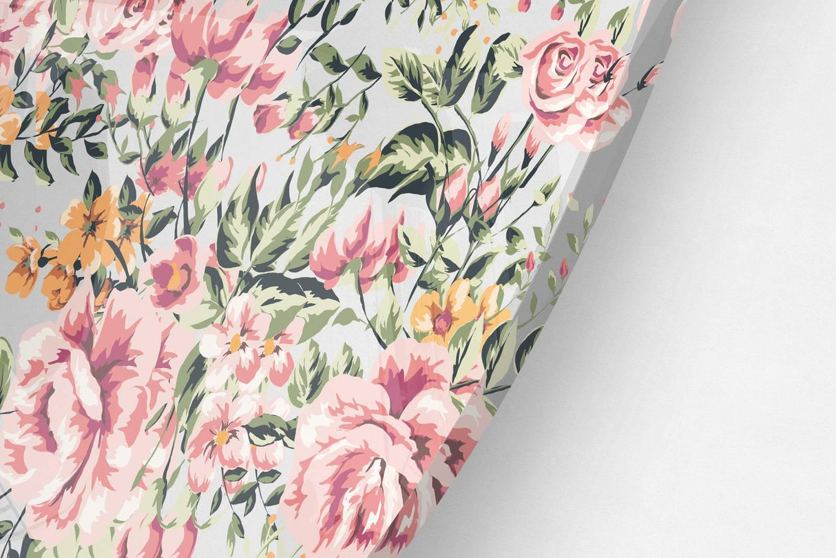 Roses Printed Transparent Acrylic Circle - uniqstiq