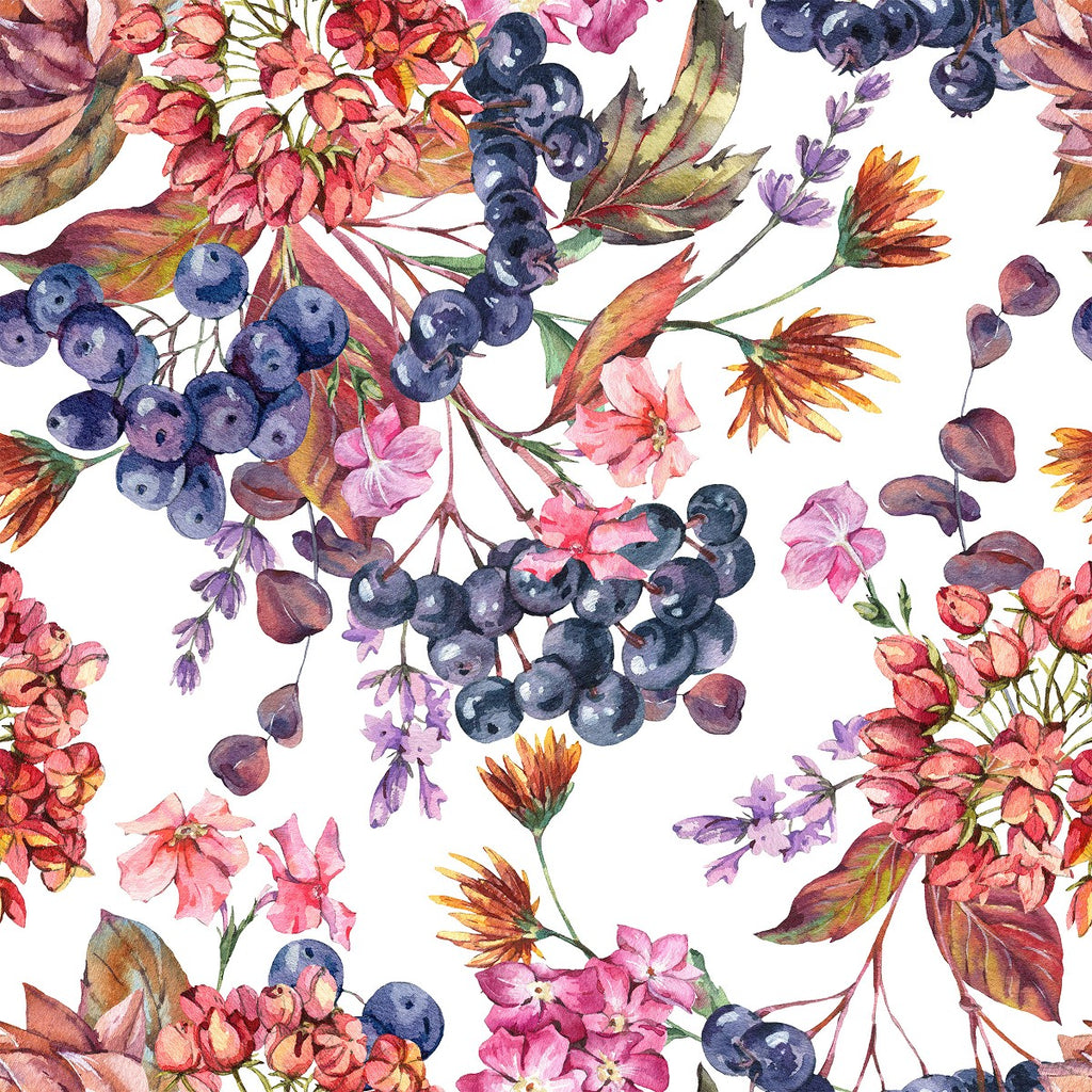 Flowers and Berries Wallpaper uniQstiQ Floral