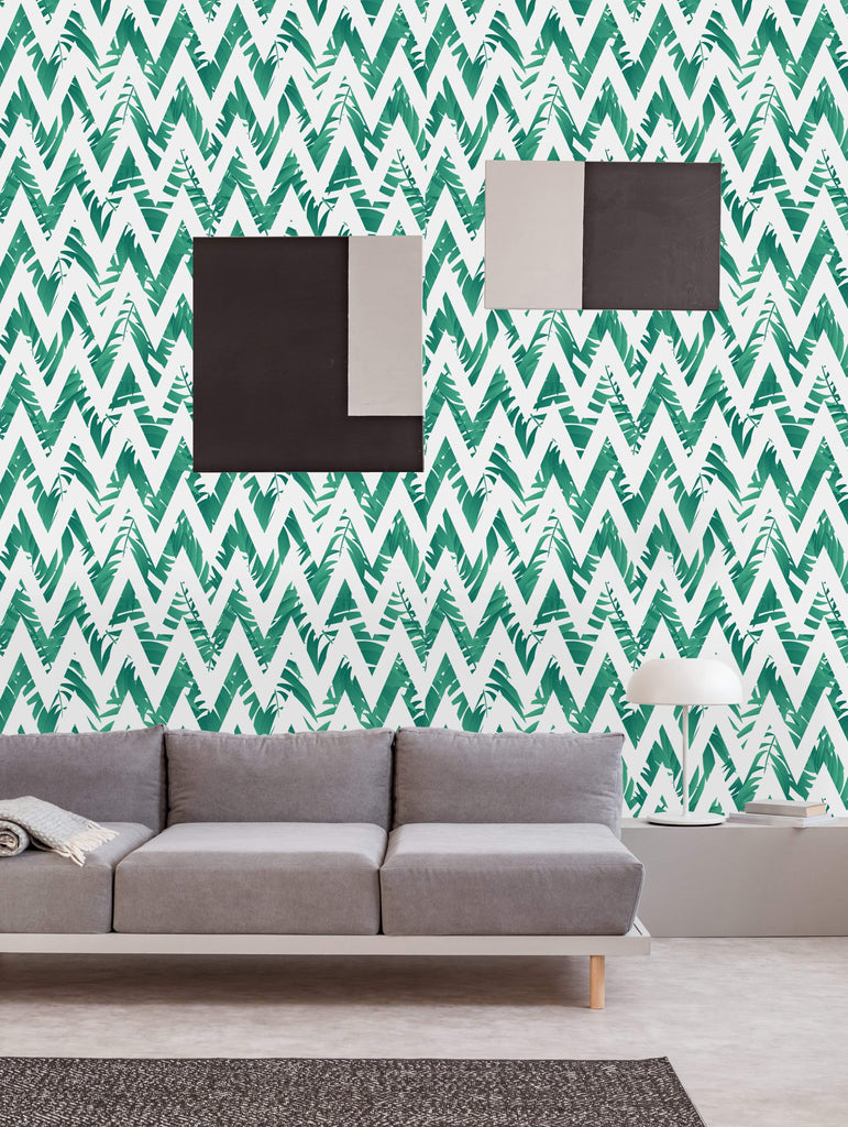 uniQstiQ Geometric Scandinavian Geometric Palm Leaves Wallpaper Wallpaper