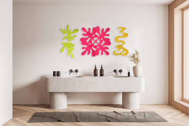 set-of-3-fluorescent-acrylic-art-neon-pop-art-wall-art-modern-art-wall-sculpture-abstract-wall-decor-neon-acrylic-glow-acrylic-matisse-art