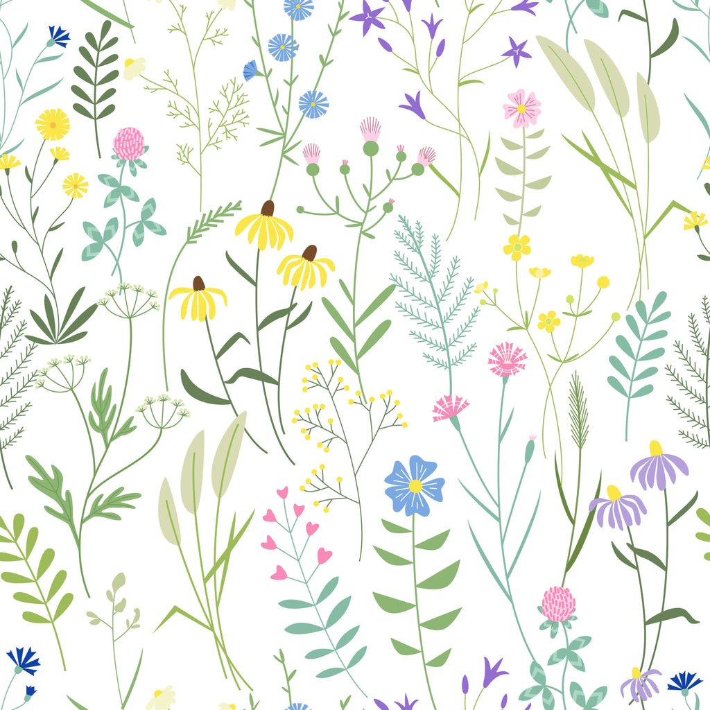uniQstiQ Botanical Simple Wild Flowers Wallpaper Wallpaper