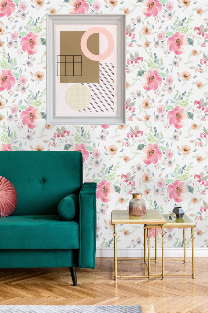 uniQstiQ Floral Soft Peonies Wallpaper Wallpaper Wallpaper
