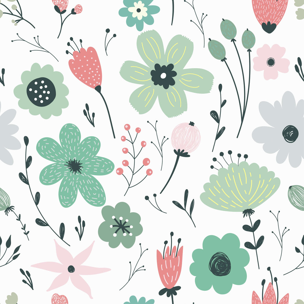 uniQstiQ Floral Spring Field Flowers Wallpaper Wallpaper
