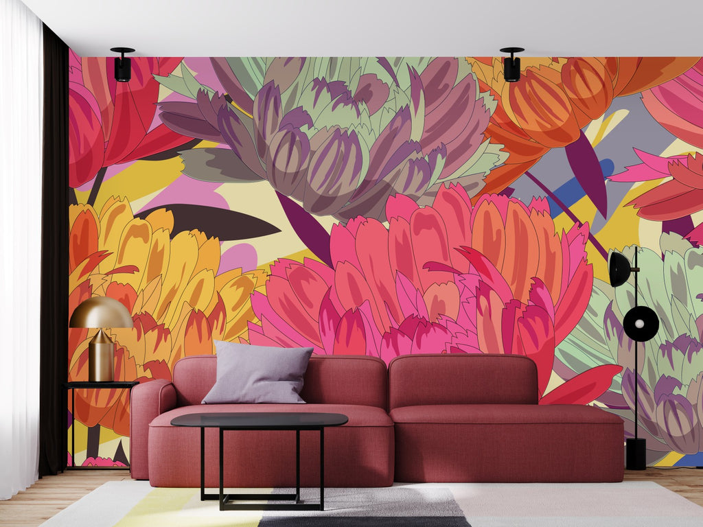 Large Flowers Wallpaper  uniQstiQ Long Murals