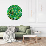 Summer Flowers Mirrored Acrylic Circles Contemporary Home DǸcor Printed acrylic 