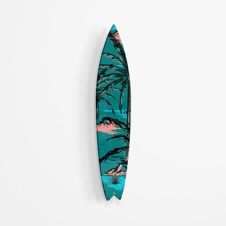 Summer Island Acrylic Surfboard Wall Art - uniqstiq