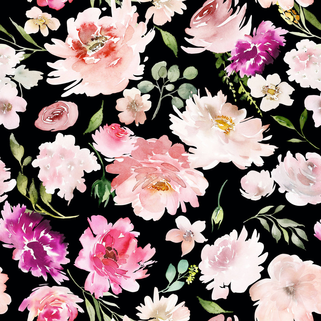 uniQstiQ Floral Summer Pattern with Watercolor Flowers Wallpaper Wallpaper