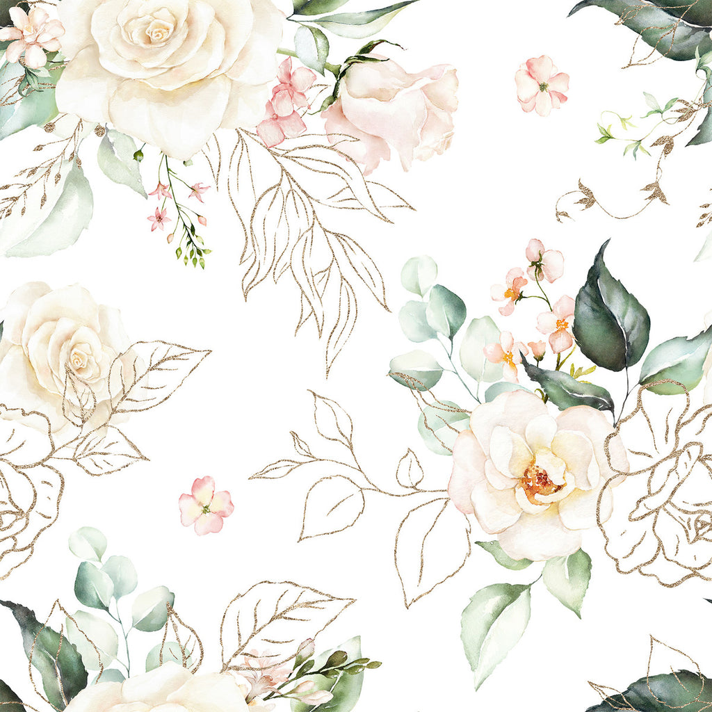 White Roses Wallpaper uniQstiQ Floral