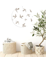 Swallows Printed Transparent Acrylic Circle - uniqstiq