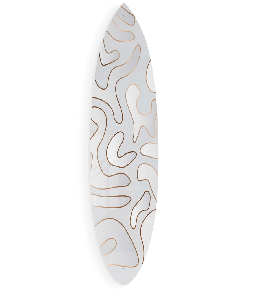 White Abstract Pattern Acrylic Surfboard Wall Art