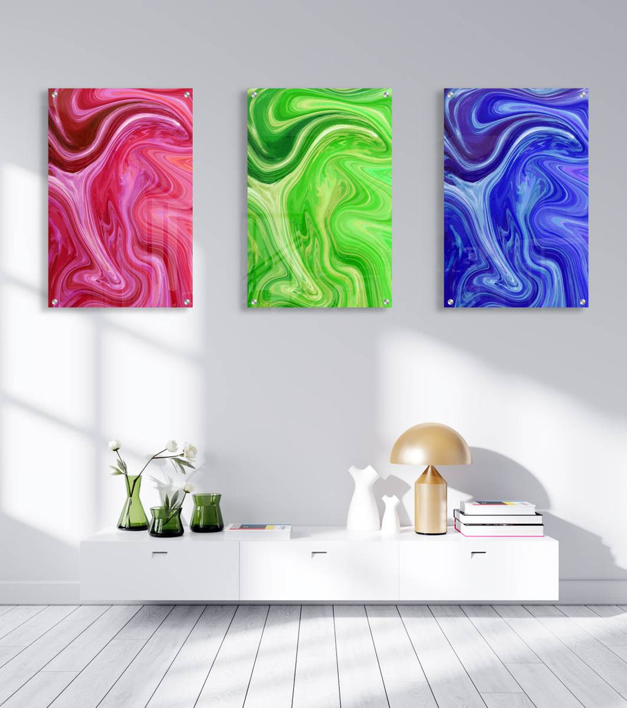 Bright Colors Set of 3 Prints Modern Wall Art Modern Artwork Image 1