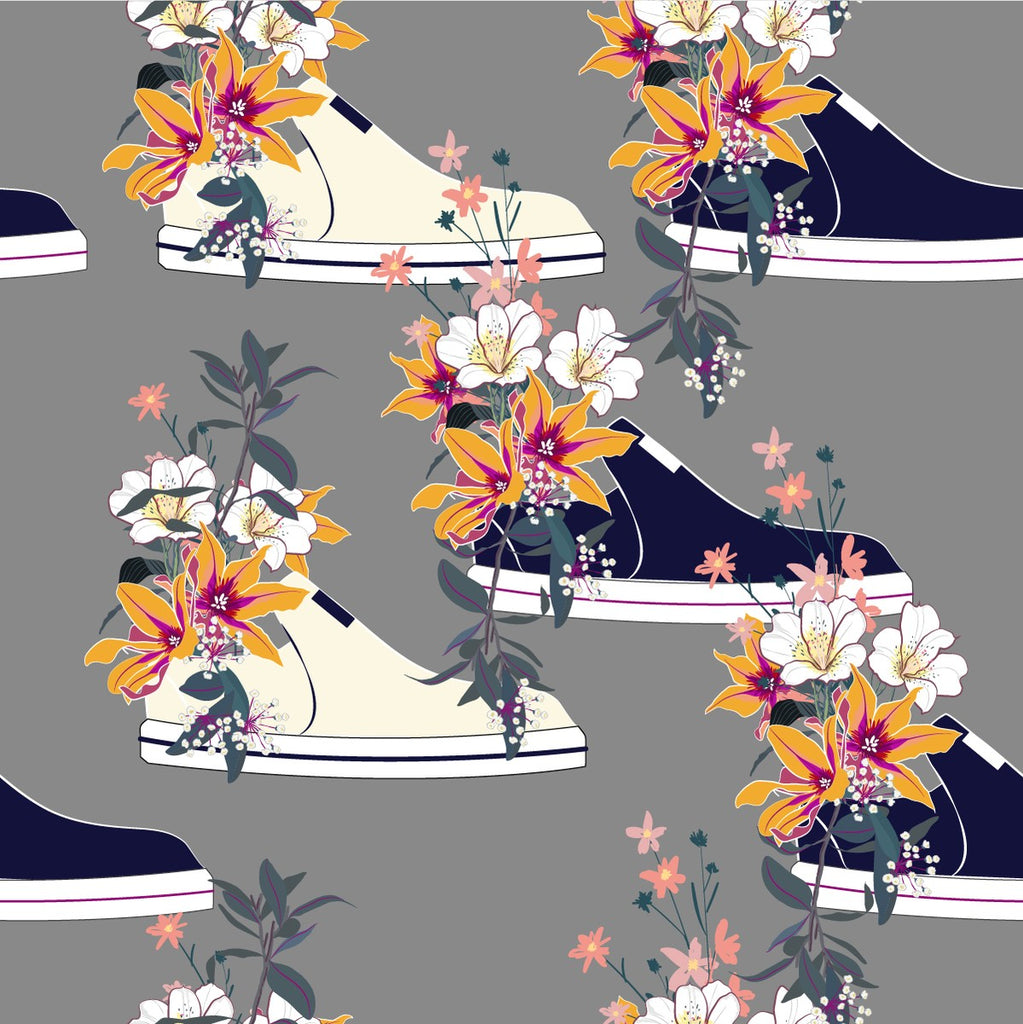 Shoes with Flowers Wallpaper uniQstiQ Floral