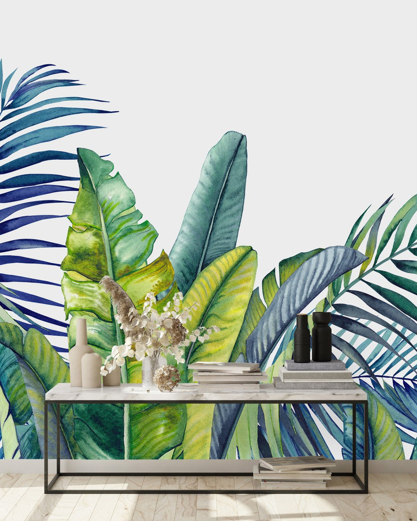 Green Palm Leaves Wallpaper  uniQstiQ Long Murals