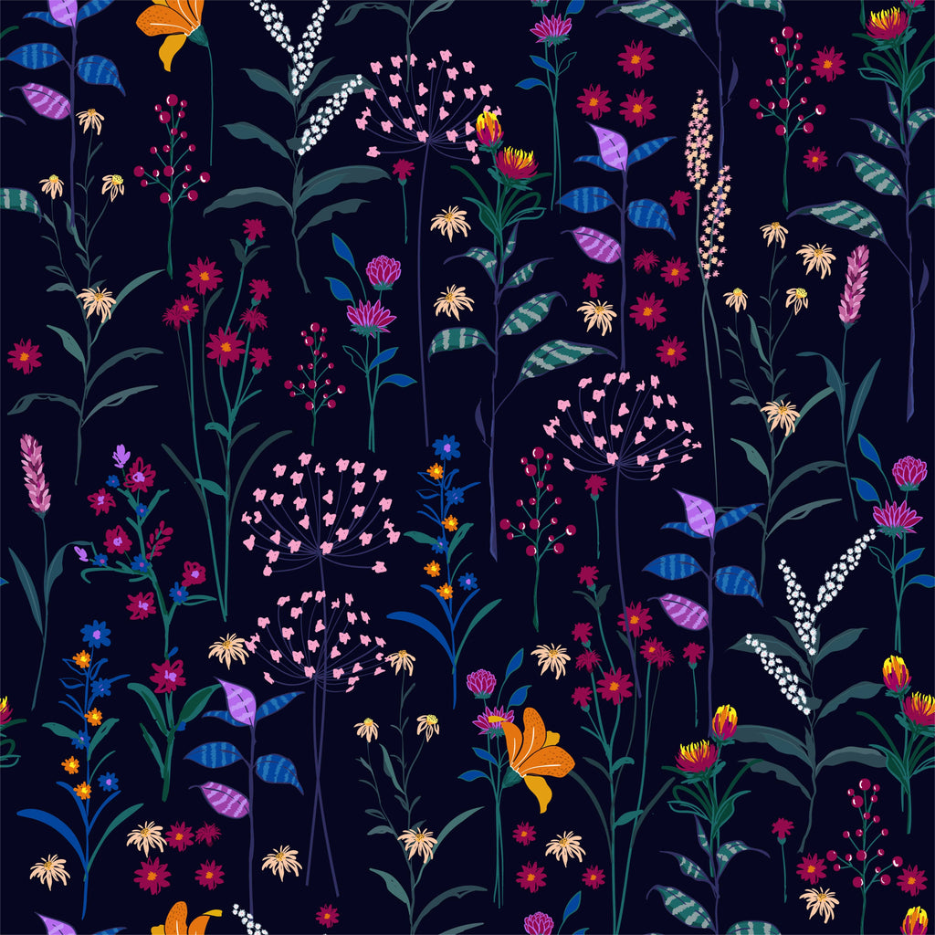 uniQstiQ Botanical Trendy Wild Floral Pattern Wallpaper Wallpaper