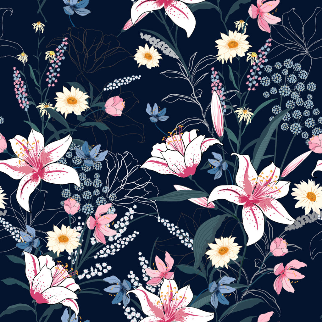 uniQstiQ Floral Tropical Botanical Motifs Wallpaper Wallpaper