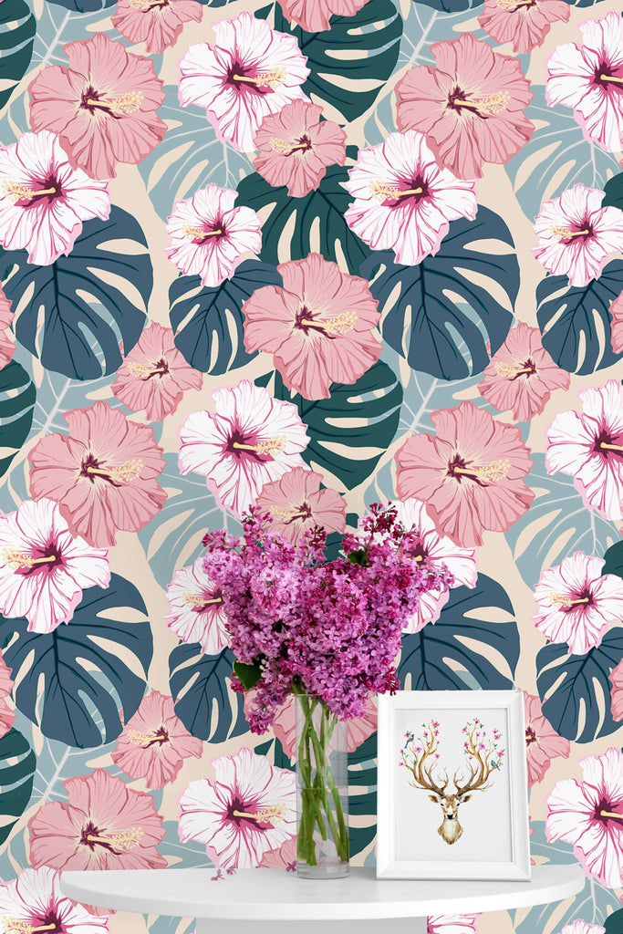 uniQstiQ Tropical Tropical Flowers Wallpaper Wallpaper