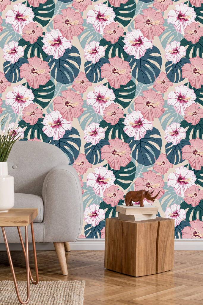 uniQstiQ Tropical Tropical Flowers Wallpaper Wallpaper