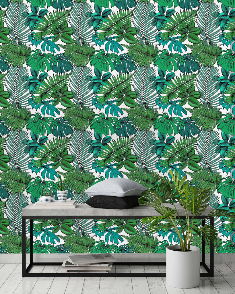 uniQstiQ Tropical Tropical Leaves and Ferns Wallpaper Wallpaper