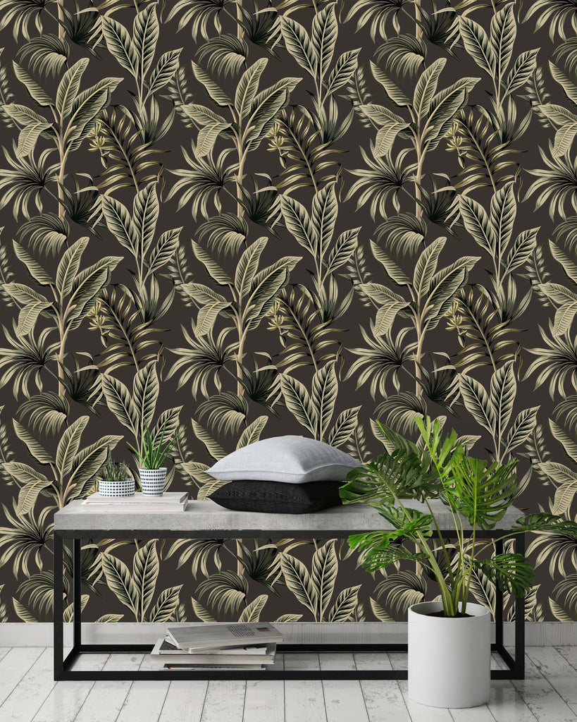 uniQstiQ Tropical Tropical Vintage Palm Trees Wallpaper Wallpaper