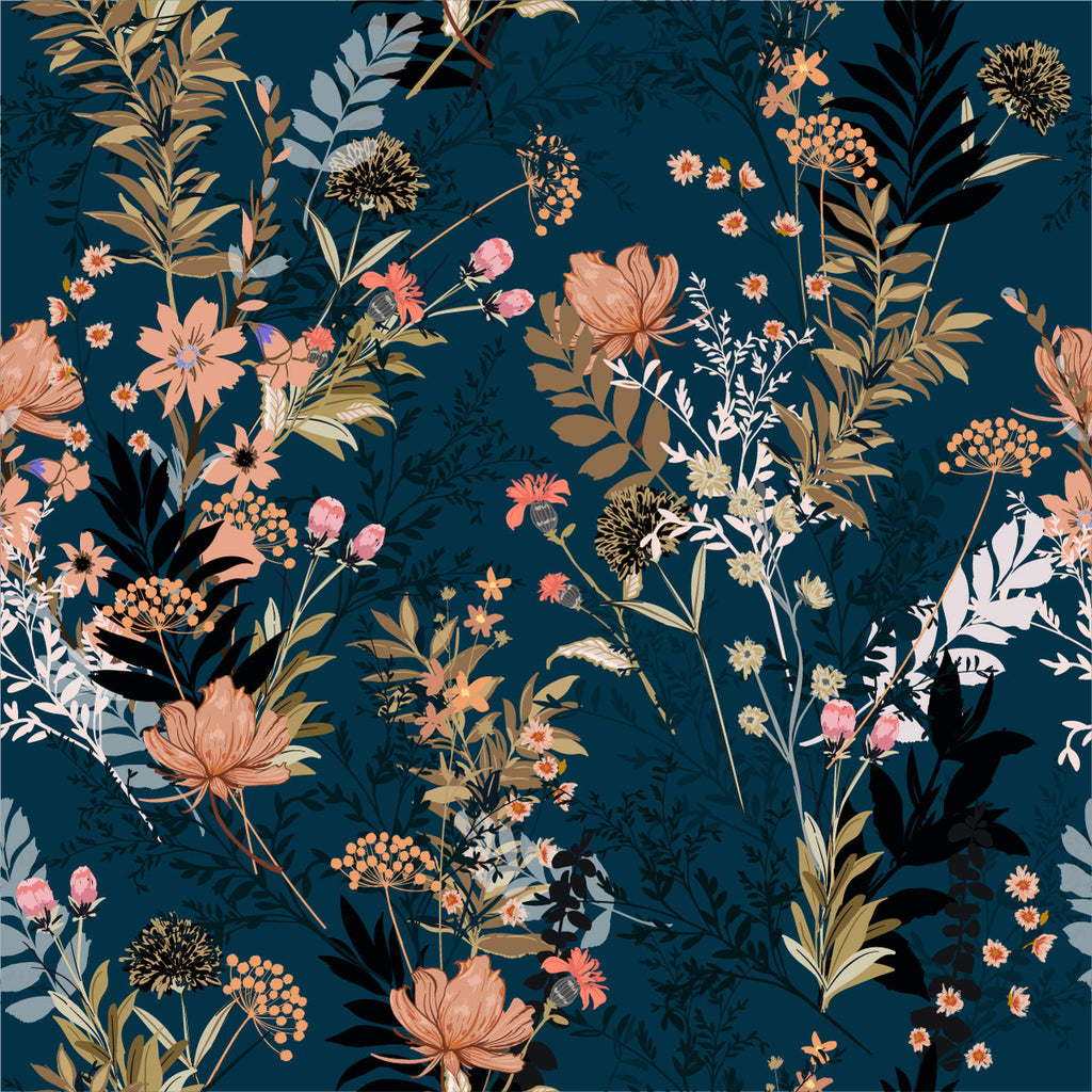 Dark Wildflowers Wallpaper uniQstiQ Floral