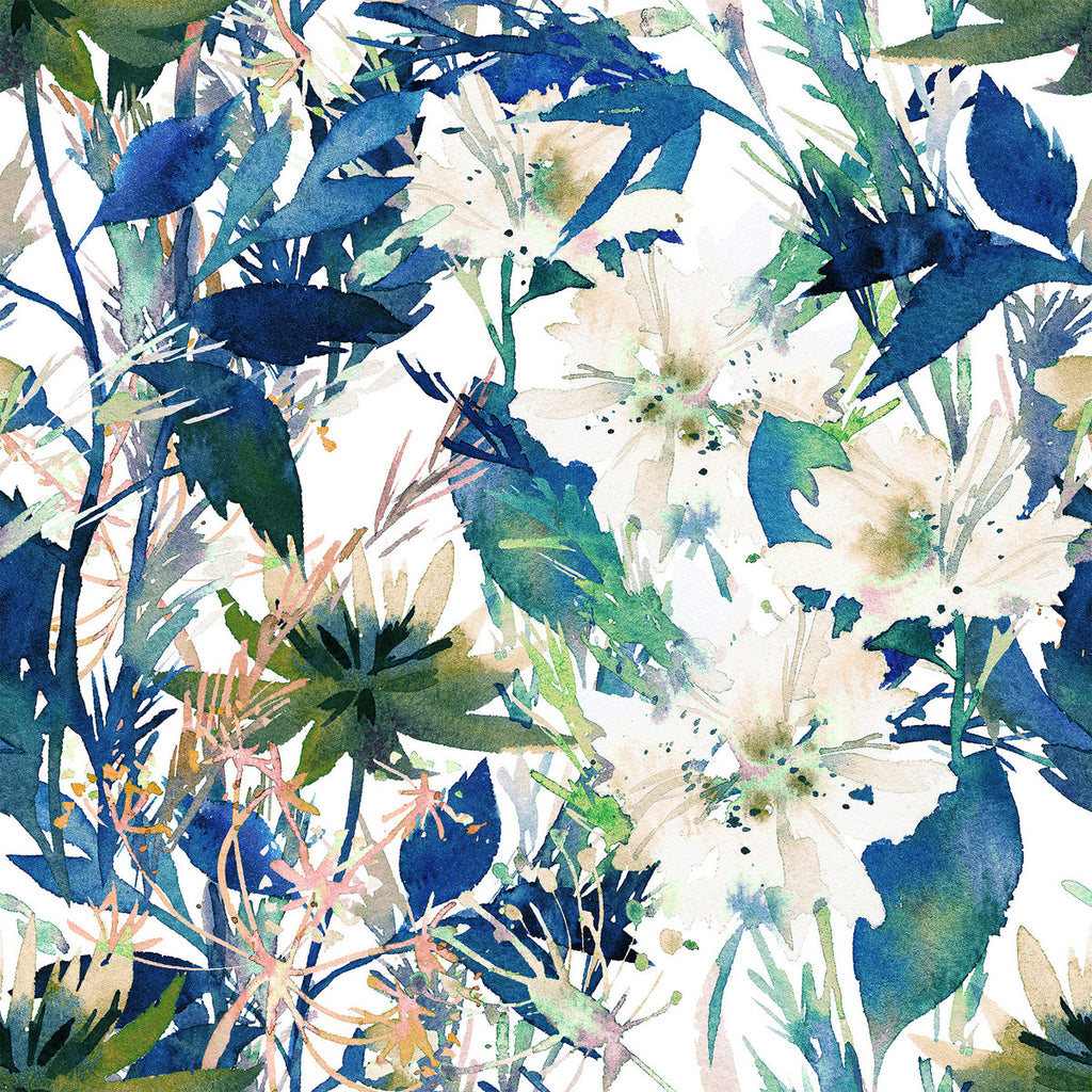 Blue Leaves Wallpaper uniQstiQ Botanical