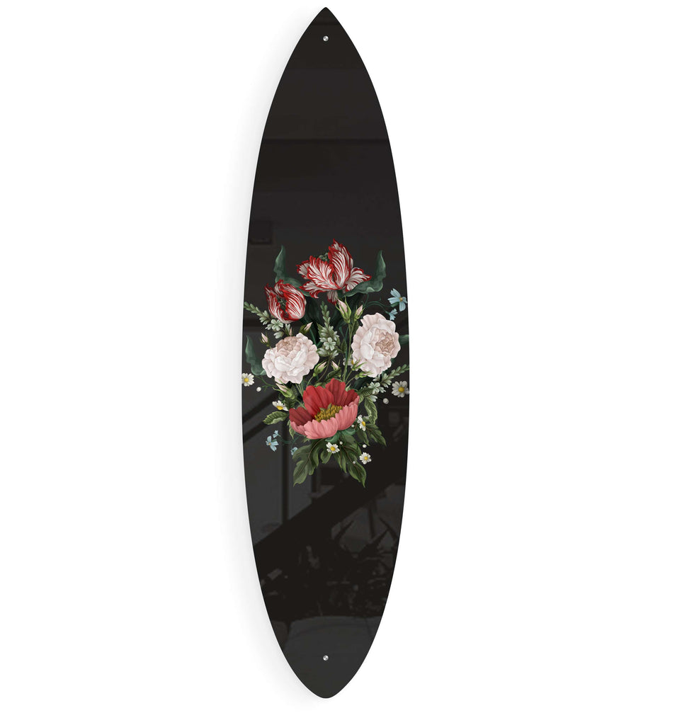 Floral Bouquet Design Acrylic Surfboard Wall Art