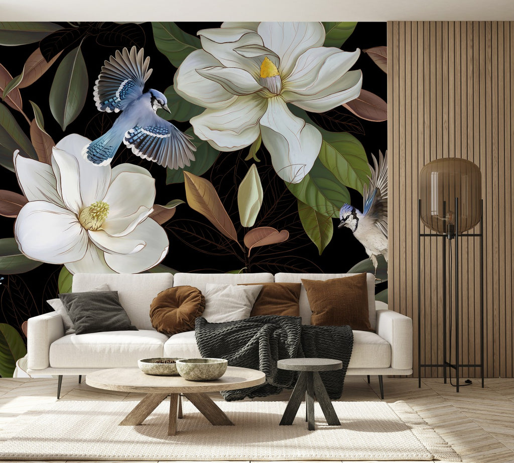 Birds and Flowers Wallpaper uniQstiQ Murals