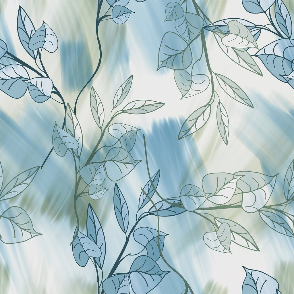 Blue Leaves Wallpaper  uniQstiQ Botanical