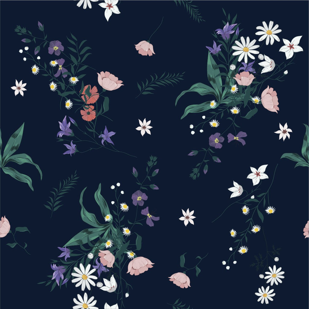 Dark Wallpaper with Flowers uniQstiQ Floral