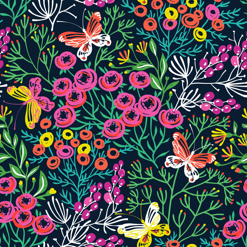 uniQstiQ Botanical Vibrant Poppy Flowers Wallpaper Wallpaper