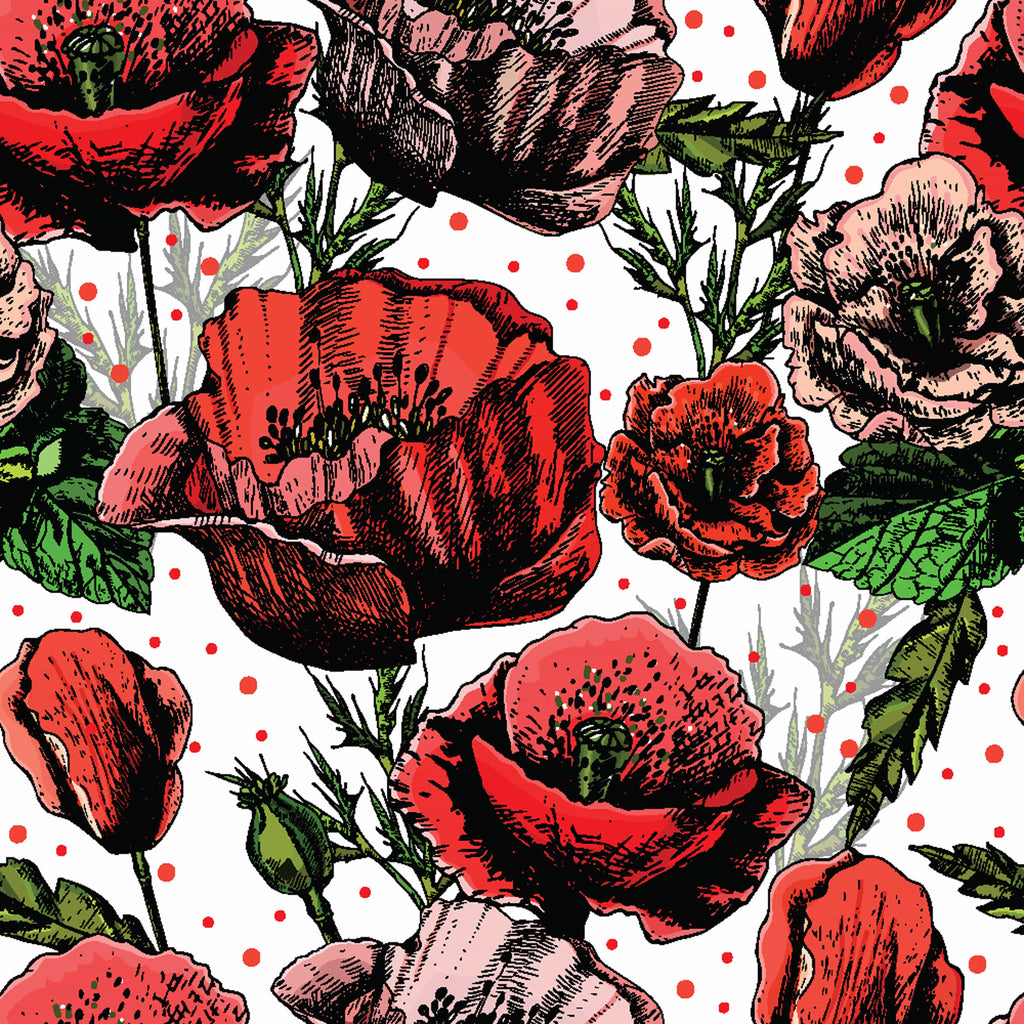 uniQstiQ Murals Vibrant Poppy Flowers Wallpaper Mural Wallpaper