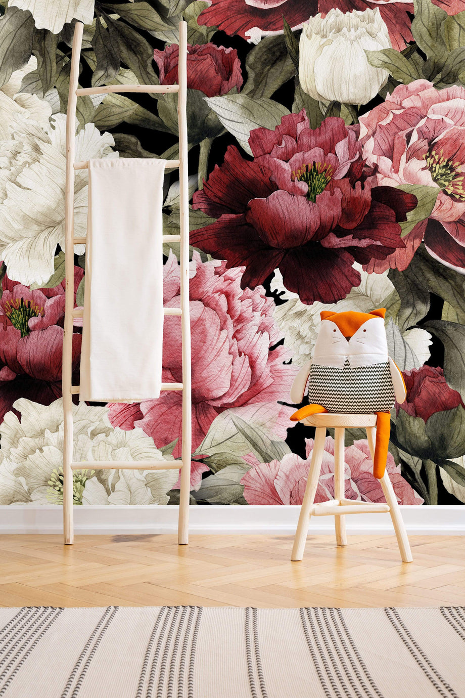 Large Flower Mural Wallpaper Custom Floral Wallcovering | BVM Home
