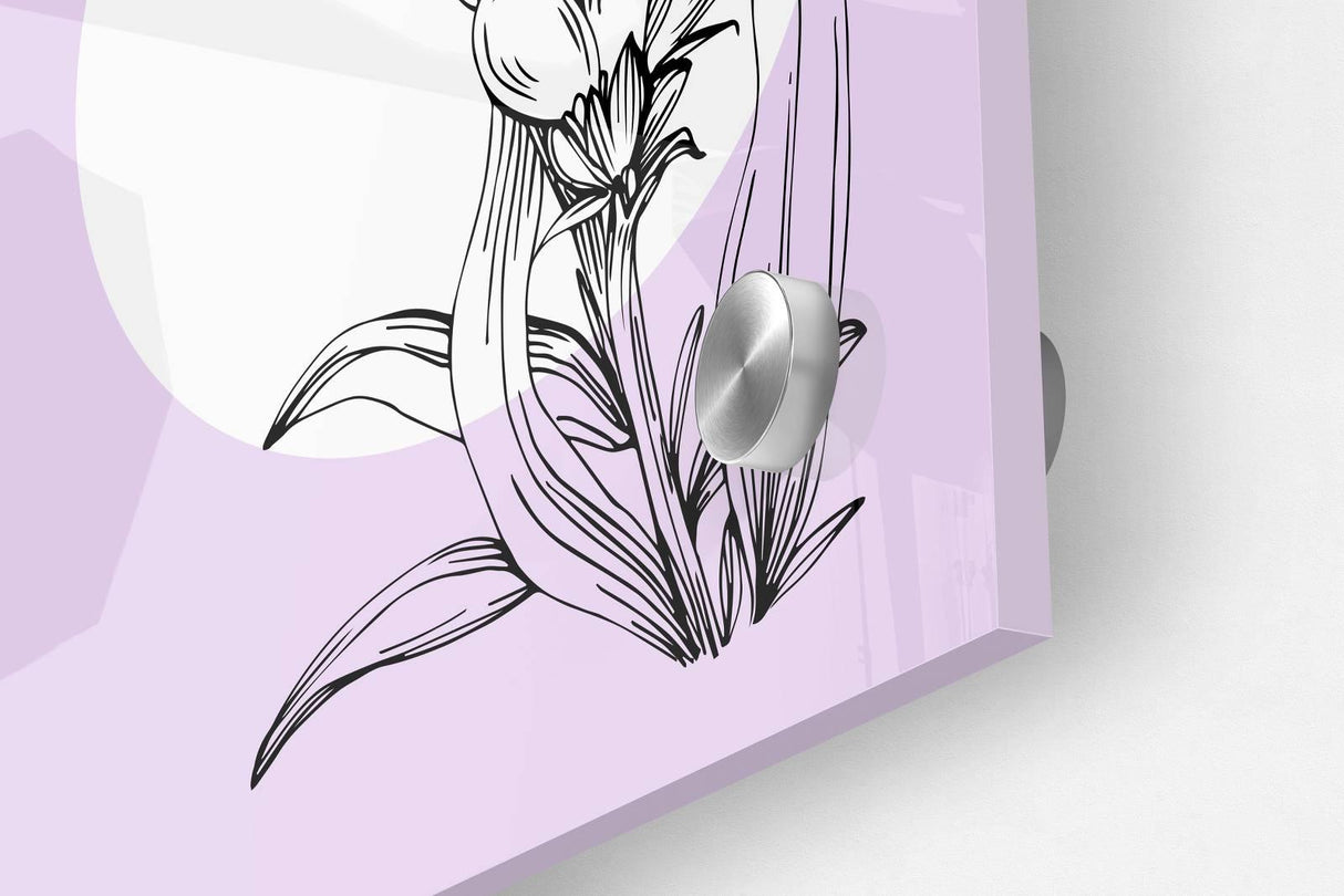 Violet Floral Pattern Set of 3 Prints Modern Wall Art Modern Artwork Image 3