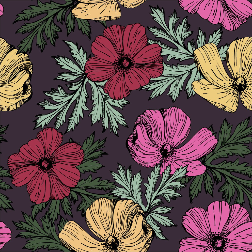 Brightly Flowers Wallpaper  uniQstiQ Floral