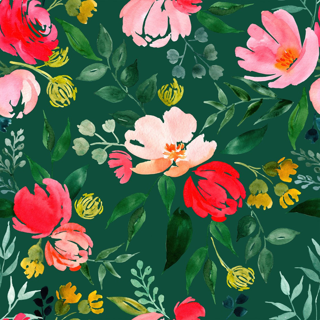 Green Floral Wallpaper  uniQstiQ Murals