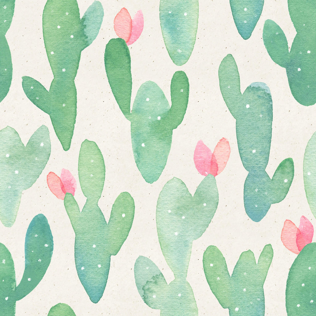 uniQstiQ Tropical Watercolor Cactus Wallpaper Wallpaper