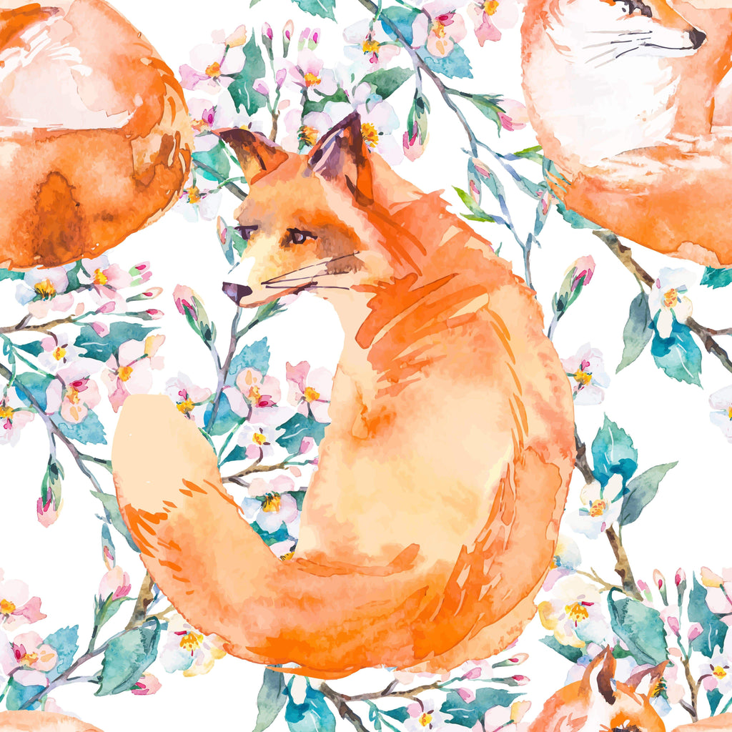 uniQstiQ Kids Watercolor Fox Nursery Wallpaper Wallpaper