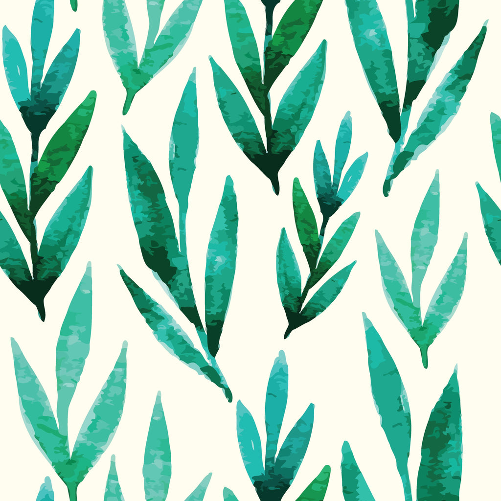 uniQstiQ Botanical Watercolor Green Leaves Wallpaper Wallpaper
