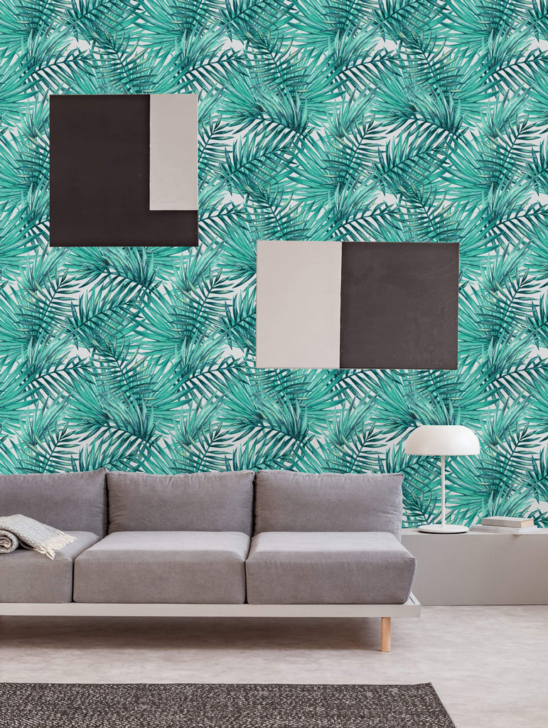 uniQstiQ Tropical Watercolor Tropical Leaves Wallpaper Wallpaper