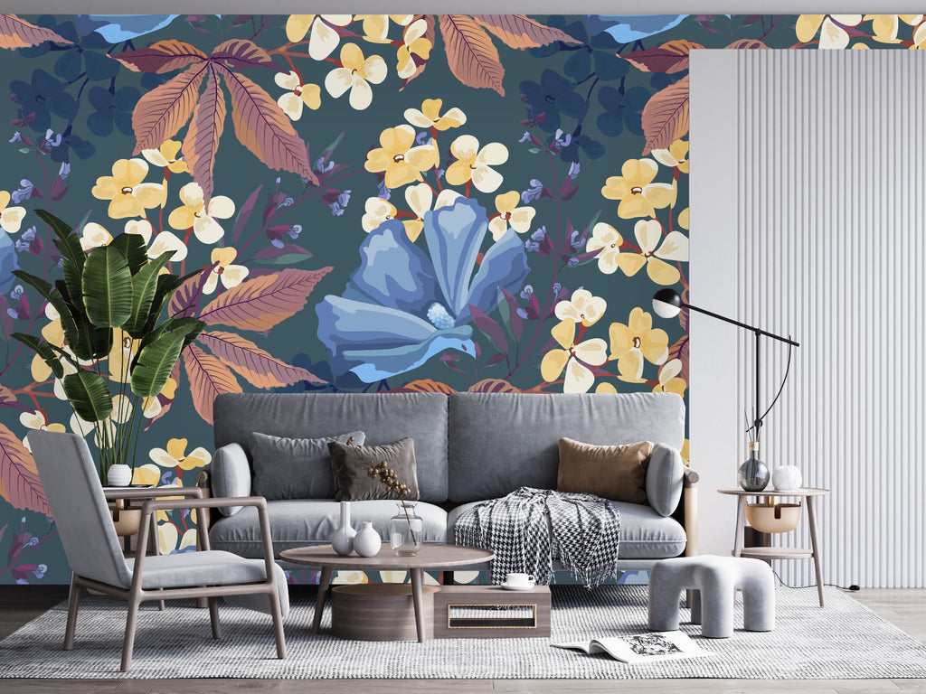 Chestnut Leaves and Flowers Wallpaper uniQstiQ Long Murals