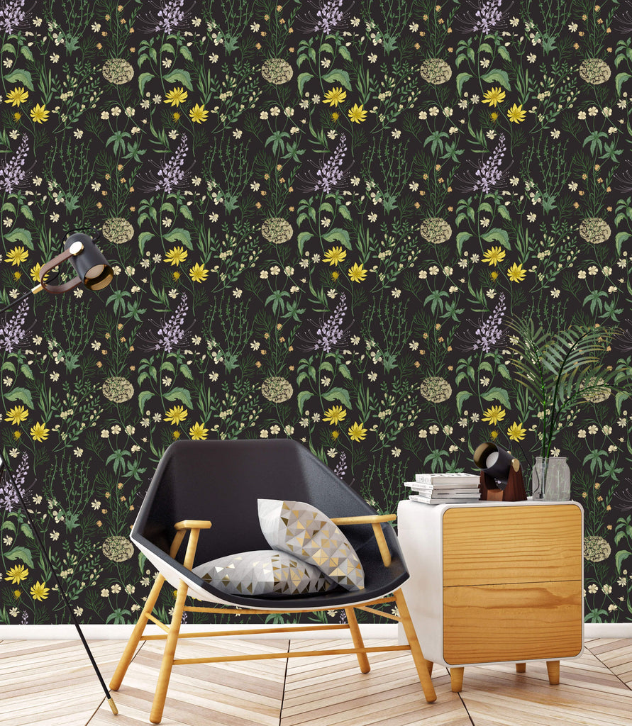 uniQstiQ Botanical Wild Flowers Wallpaper Wallpaper