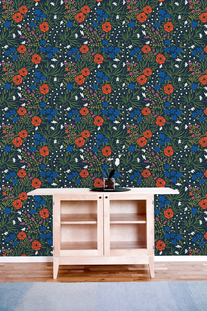 uniQstiQ Floral Wild Poppy Flowers Wallpaper Wallpaper