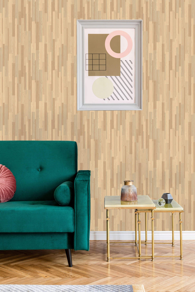 uniQstiQ Geometric Wooden Stripe Mosaic Wallpaper Wallpaper Wallpaper