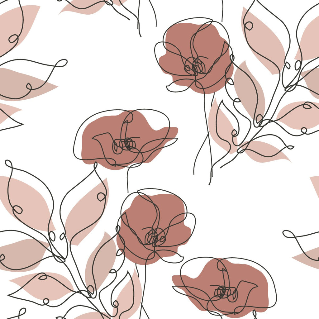 Beige Floral Pattern Wallpaper uniQstiQ Floral