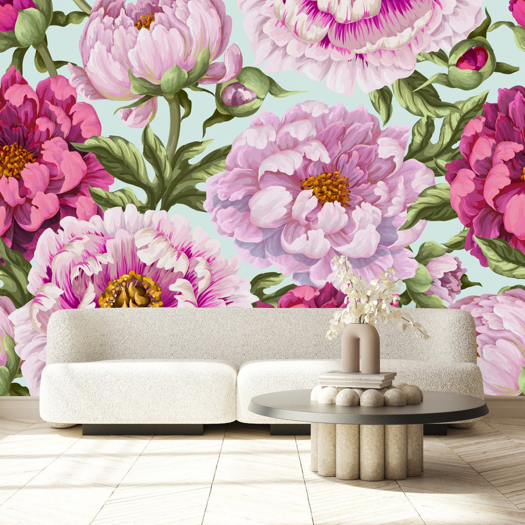 Large Pink Flowers Wallpaper uniQstiQ Murals