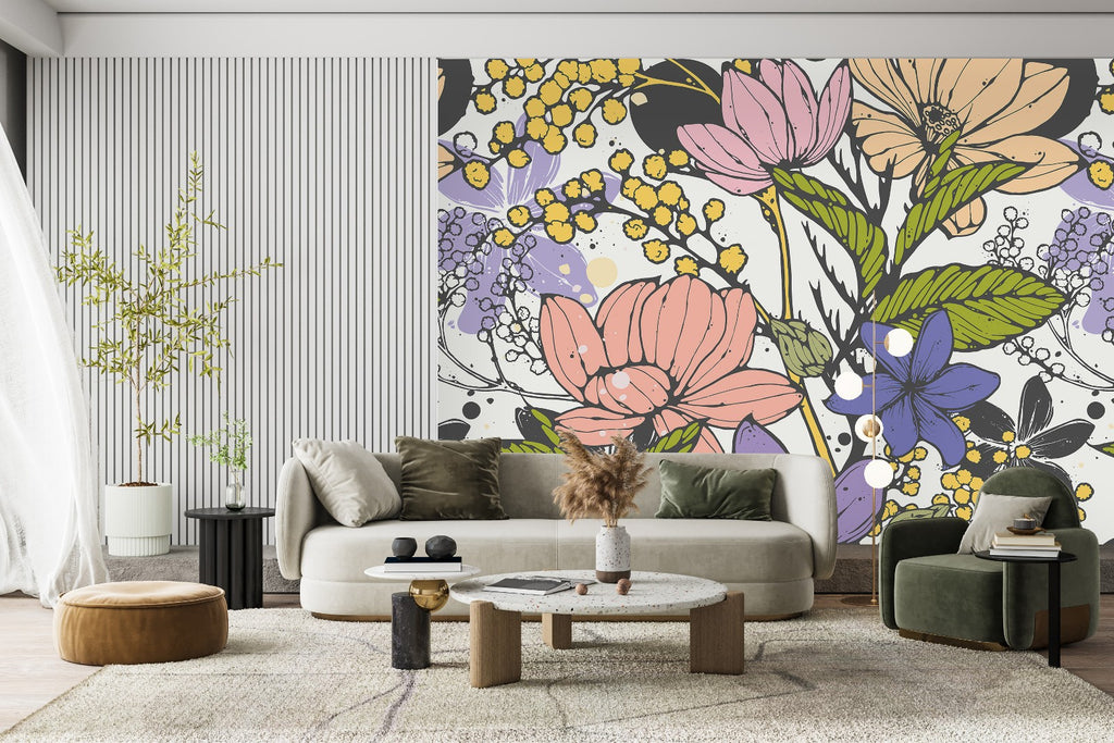 Large Flowers Wallpaper uniQstiQ Murals