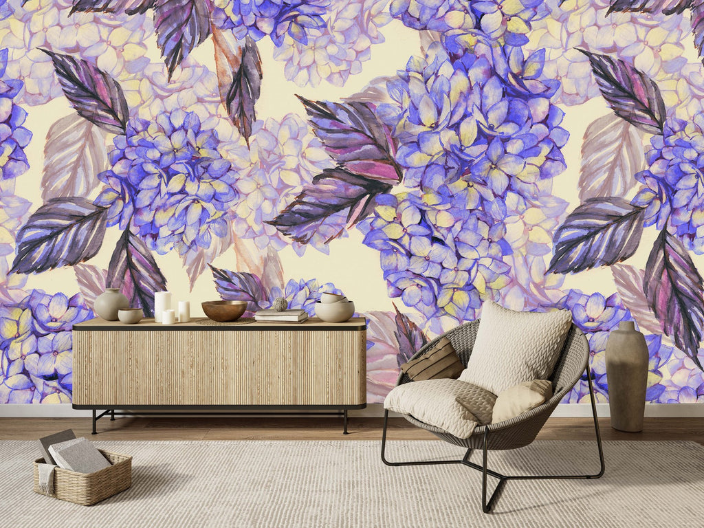Purple Hydrangea Wallpaper uniQstiQ Murals